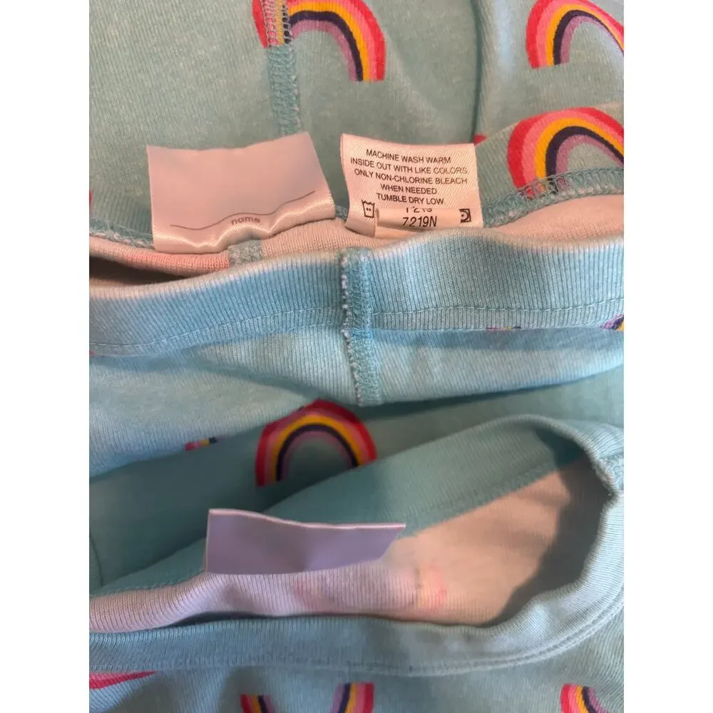 Hanna Andersson Girls Rainbow 2 Piece PJ Pajama Set Long Sleeve Size 8 Organic